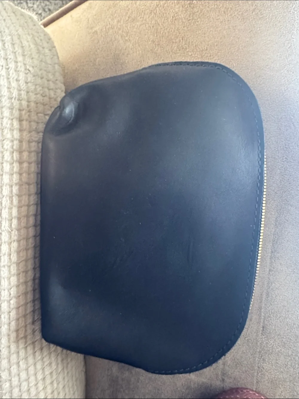 Cosmetic black leather case